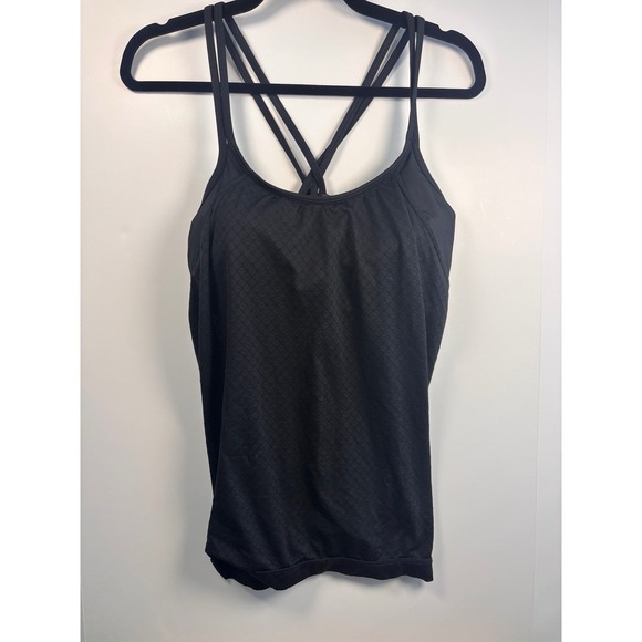 Athleta Tops - Athleta Womens(2)Bundle Strappy Back Tank Top Built-In Bra Black Gray Size‎ L